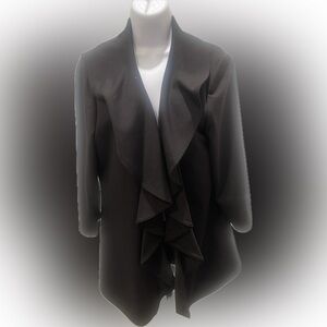 Calvin Klein black ruffle suit jacket, size 14